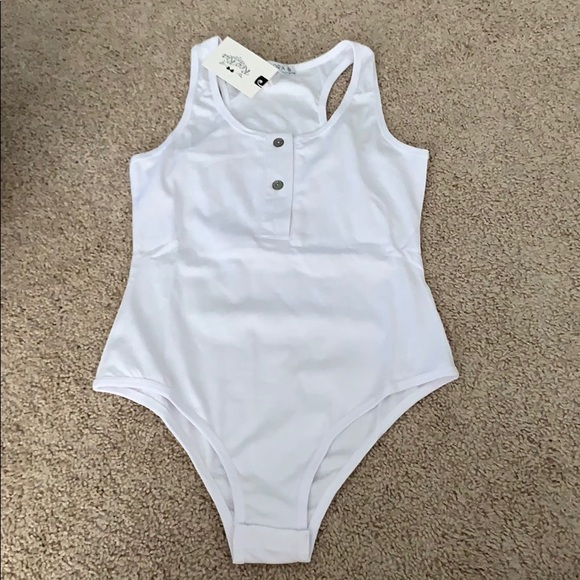 Other Bnwt White Button Down Bodysuit Poshmark